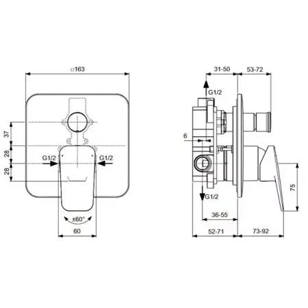 Baterie cada incastrata Ideal Standard Ceraplan [3]