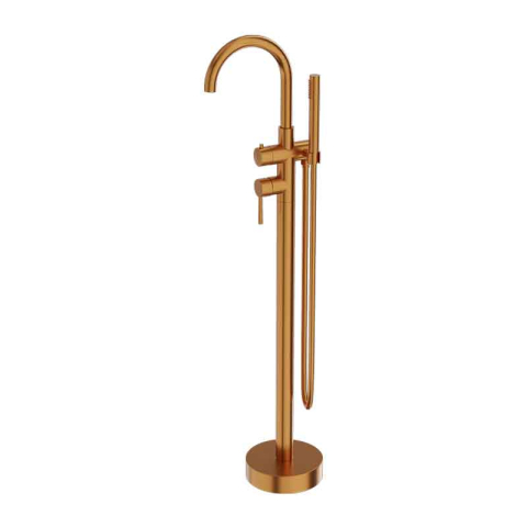 Baterii cada - Baterie cada LaVita, Verdi, stativă, pipa rotunda, set complet dus, brushed copper