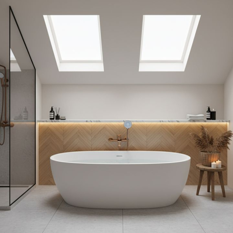 Baterie cadă REA DROP cupru periat [1]