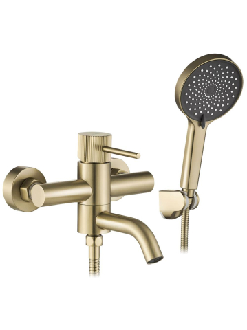 Baterii baie - Baterie cada Rea Lungo Stripe auriu periat 