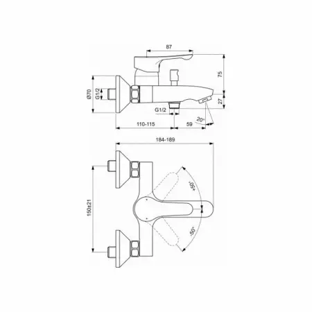 Baterie cada si dus Ideal Standard Alpha [1]