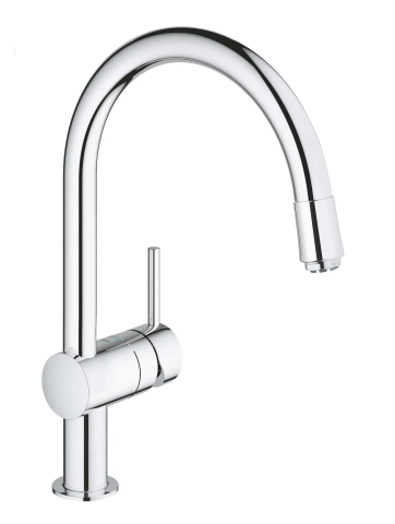 Baterii cu dus extractabil - Baterie chiuvetă cu capăt extractibil Grohe Minta, crom