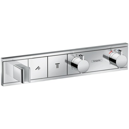Baterii baie - Baterie cu termostatat Hansgrohe, RainSelect, cu 2 functii, cu suport pentru para de dus, crom