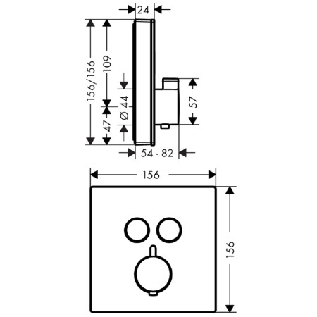 Baterie cu termostatat Hansgrohe, ShowerSelect Glass, cu 2 functii, finisaj sticla, alb/crom [1]