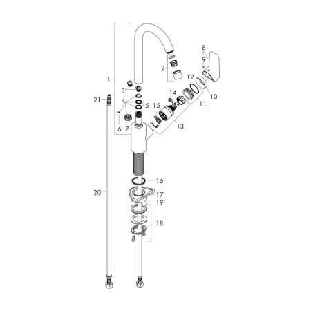 Baterie de bucatarie cu monocomanda, Hansgrohe, Logis M31 260, crom [3]