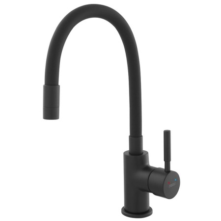 Baterii Bucatarie - Baterie de bucatarie, Ferro, Zumba Nero, cu pipa flexibila, negru mat