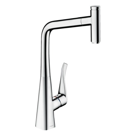 Baterii Bucatarie - Baterie de bucatarie, Hansgrohe, Metris Select M71, pipa extractibila, crom