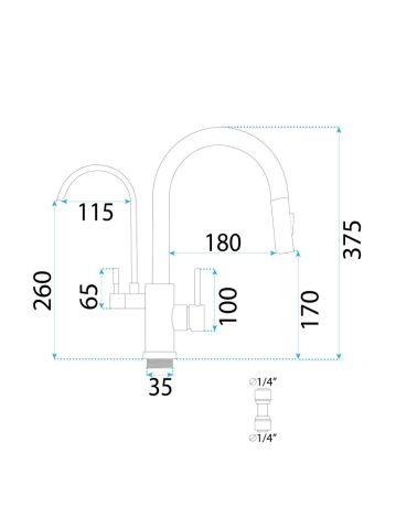 Baterie de bucătărie Rea Eco Fresh Cupru periat [4]