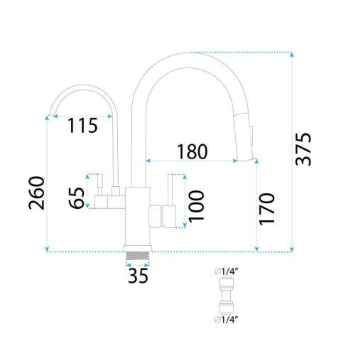 Baterie de bucătărie Rea Eco Fresh negru mat [7]