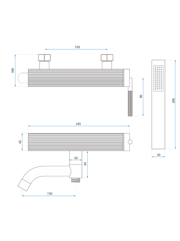 Baterie de cadă REA Argon crom periat [9]