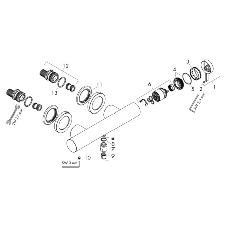 Baterie de dus, Hansgrohe, Finoris, crom [3]