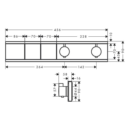 Baterie de dus, Hansgrohe, RainSelect, cu doua functii, negru mat [1]