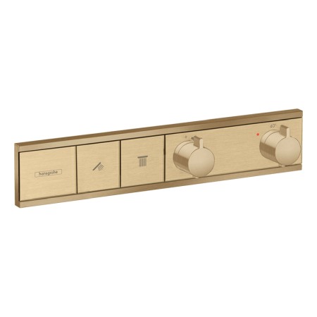 Baterii baie - Baterie de duș, Hansgrohe, RainSelect, termostatată, parte vizibilă, bronz periat