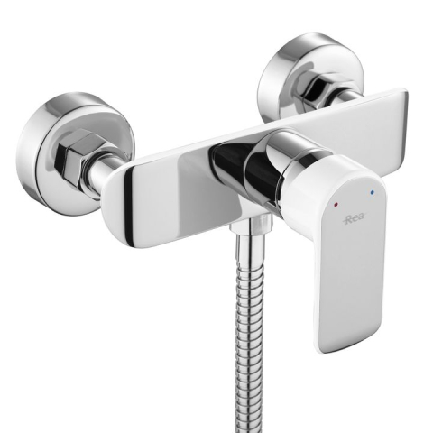 Baterie de duș REA Bloom alb crom [2]