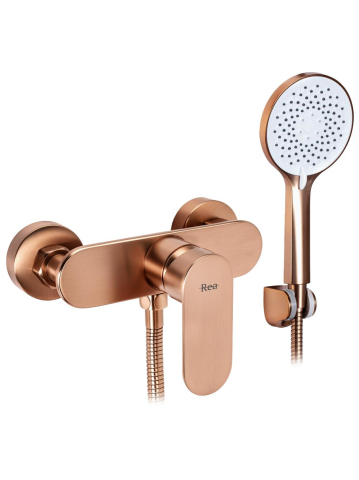 Baterie de dus REA DROP cupru periat montaj perete PVD 115 mm [7]