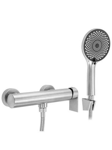 Baterii dus - Baterie de dus Rea Hunter nickel periat montata pe perete 85mm racord 1/2 toli
