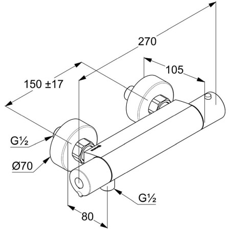 Baterie de dus termostatata, Kludi, Basic, crom [1]