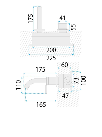 Baterie de lavoar incastrata Rea Argon crom periat + BOX [6]