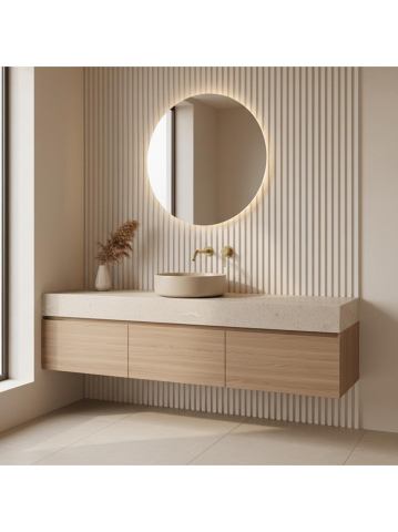 Baterie de lavoar incastrata Rea Clif auriu periat  [4]