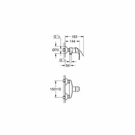 Baterie dus Grohe Eurosmart New monocomanda crom lucios [1]
