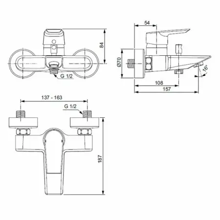 Baterie dus Ideal Standard Tesi [1]
