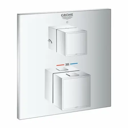 Baterii baie - Baterie dus incastrata Grohtherm Cube cu doua iesiri termostatata