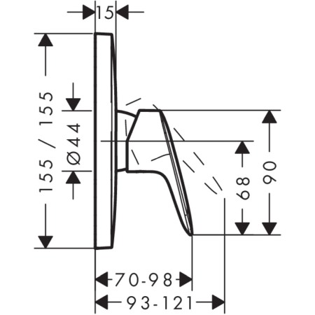 Baterie dus parte vizibila, Hansgrohe, Logis, Crom [1]