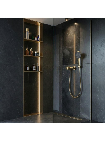 Baterie dus REA Lungo Stripe auriu periat  [3]