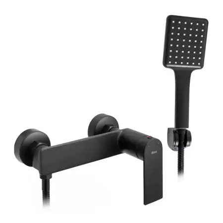 Baterii baie - Baterie dus Rea Storm negru mat cu set de dus