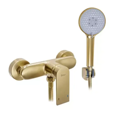 Baterii baie - Baterie dus Rea Verso monocomanda auriu periat cu set de dus