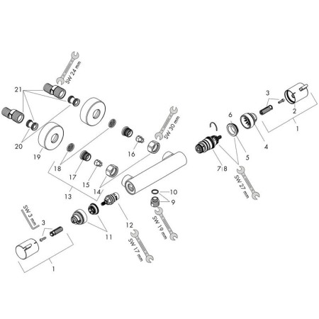 Baterie dus termostatata, Hansgrohe, Ecostat Comfort, auriu lucios [2]