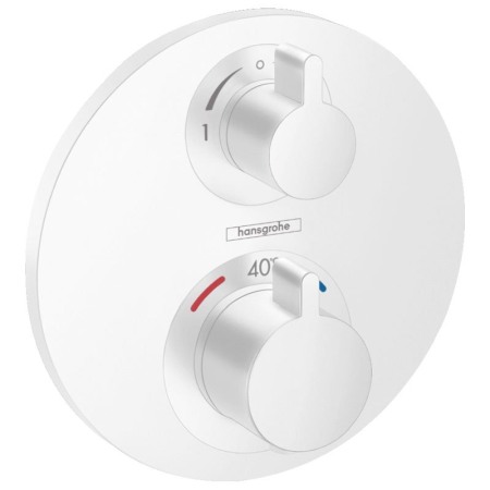 Baterii baie - Baterie dus termostatata, Hansgrohe, Ecostat S, alb mat