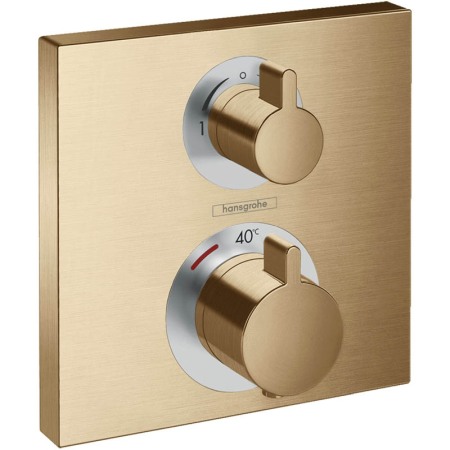 Baterii baie - Baterie dus termostatata, Hansgrohe, Ecostat Square, bronz periat