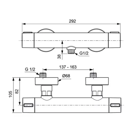Baterie dus termostatata Ideal Standard Alu+ rose mat din aluminiu [3]