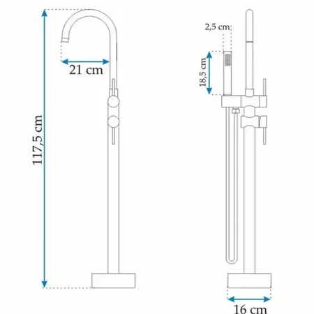 Baterie freestanding aurie pentru cada Rea Ortis [6]