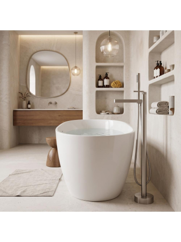 Baterie de podea Rea Grace Nickel Periat 920 mm montaj pardoseală freestanding [5]