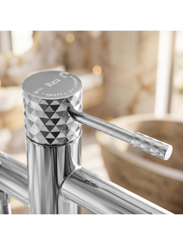 Baterie de podea Rea Lungo Diamond Crom 880mm freestanding cada PVD [7]