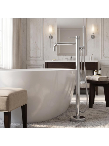 Baterie de podea Rea Lungo Diamond Crom 880mm freestanding cada PVD [11]