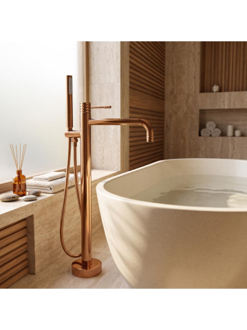Baterie de podea Rea Lungo Diamond Copper inox alama PVD 880mm [7]