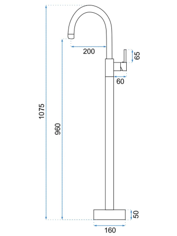 Baterie freestanding lavoar Rea Lungo auriu periat [5]