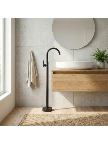 Baterie freestanding lavoar Rea Lungo negru [3]