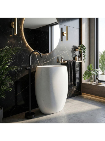 Baterie freestanding lavoar Rea Lungo negru [7]