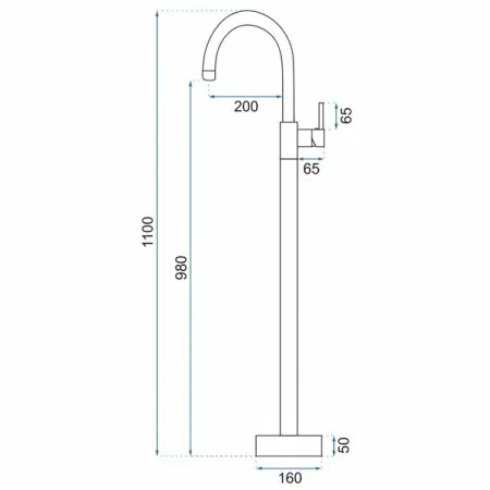 Baterie freestanding pentru lavoar Rea Ortis auriu lucios [4]