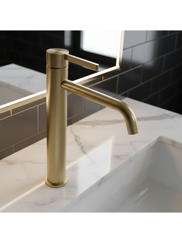 Baterie inalta de lavoar Rea Foster auriu periat  [2]