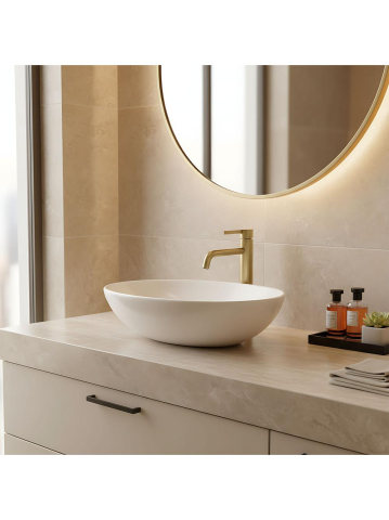 Baterie inalta de lavoar Rea Foster auriu periat  [9]