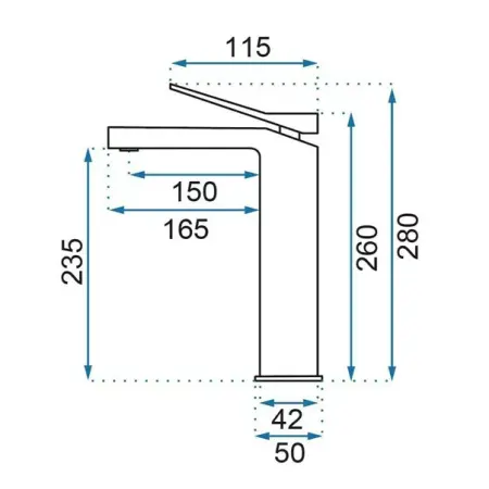 Baterie inalta lavoar negru mat Rea Duet Black [1]