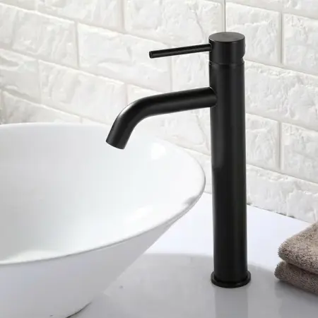 Baterii baie - Baterie inalta lavoar Rea Lungo negru mat