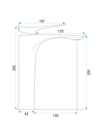 Baterie inalta lavoar Rea Vision cupru periat [10]