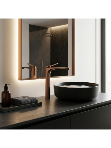 Baterie inalta lavoar Rea Vision cupru periat [8]