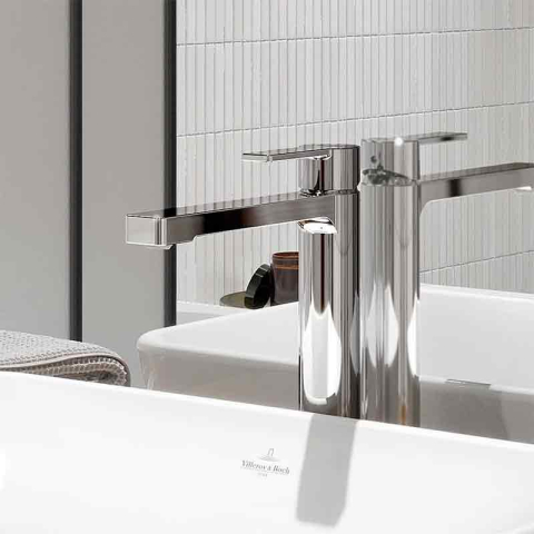Baterie inalta pentru lavoar Villeroy&Boch, Architectura 277, cu ventil click clack, crom [1]